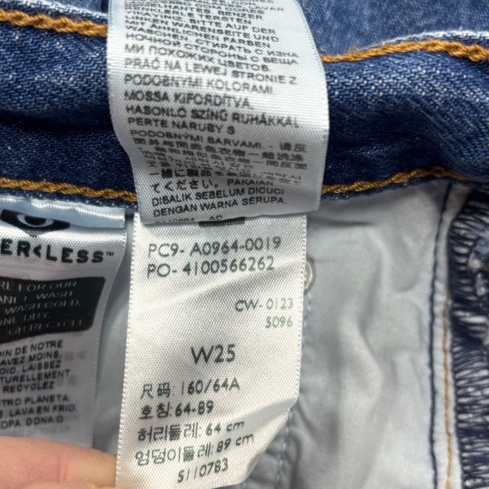Levi's Low Pro Straight Leg Jeans Women's Size 25 Blue Distressed Ripped - Picture 12 of 16